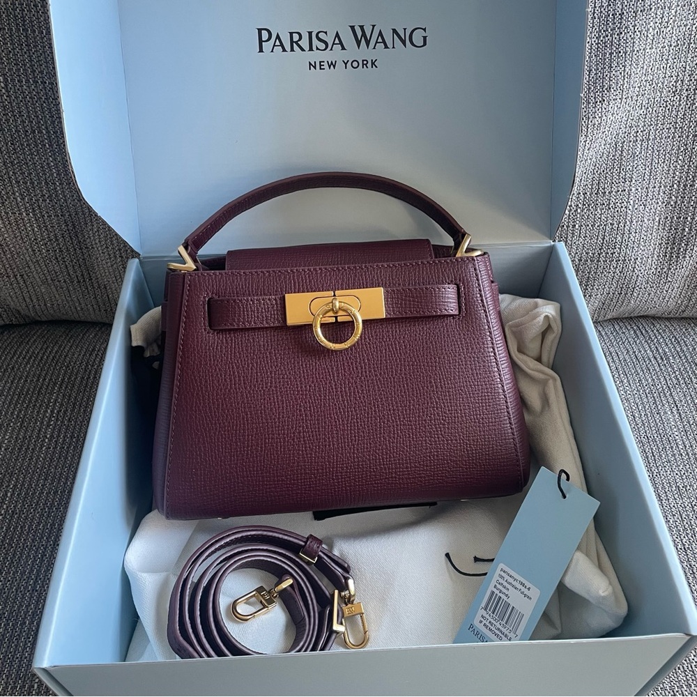 Parisa Wang New York Burgundy Micro Madison Top Handle Bag